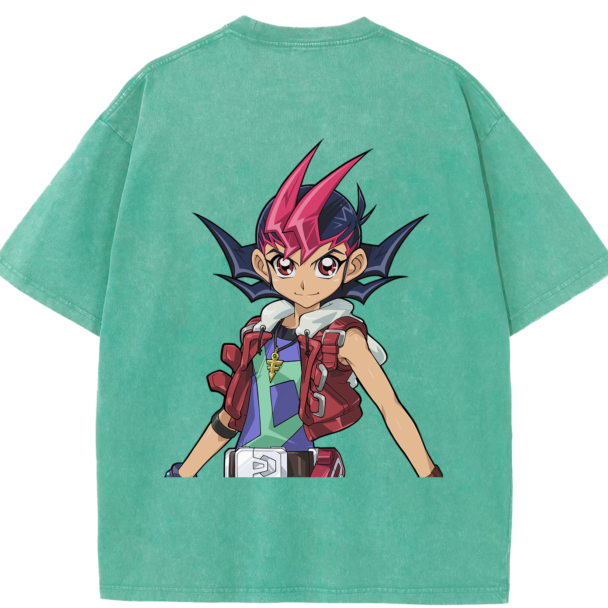 （画像用） 遊☆戯☆王 Yu-Gi-Oh! 綿100% ヴィンテージ風 半袖Tシャツ（背面プリント）